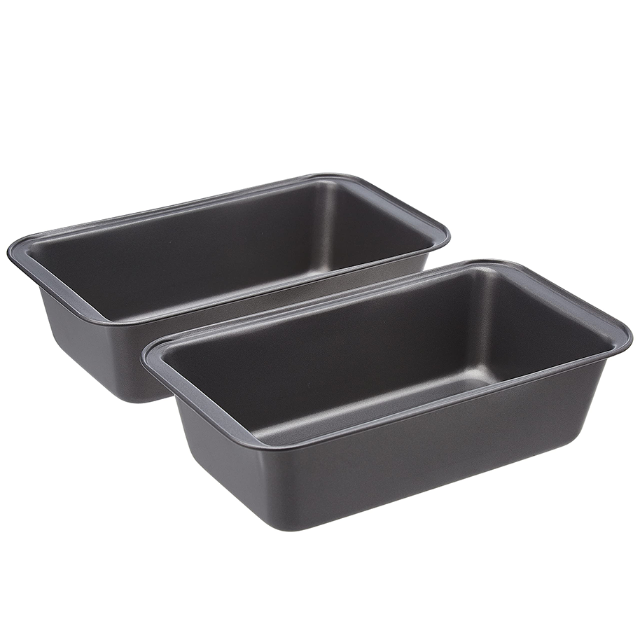 Rectangular Baking Bread Loaf Pan 4 Units, Gray
