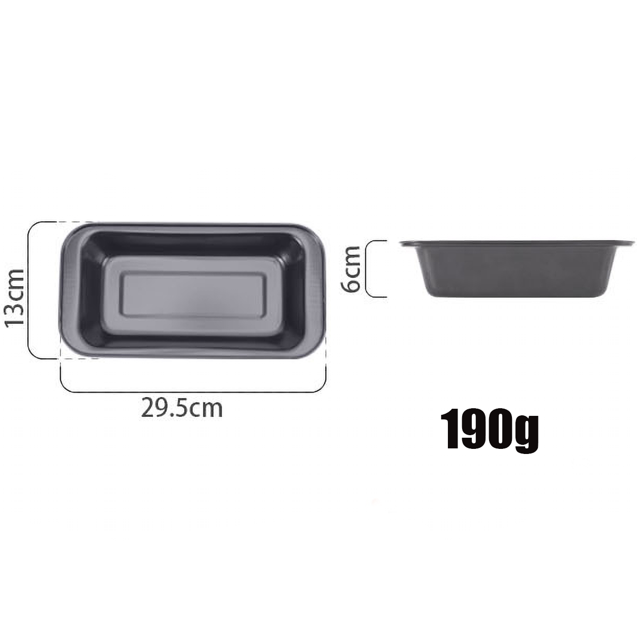 Rectangular Baking Bread Loaf Pan 4 Units, Gray