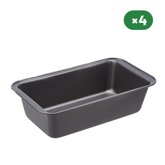 Rectangular Baking Bread Loaf Pan 4 Units, Gray