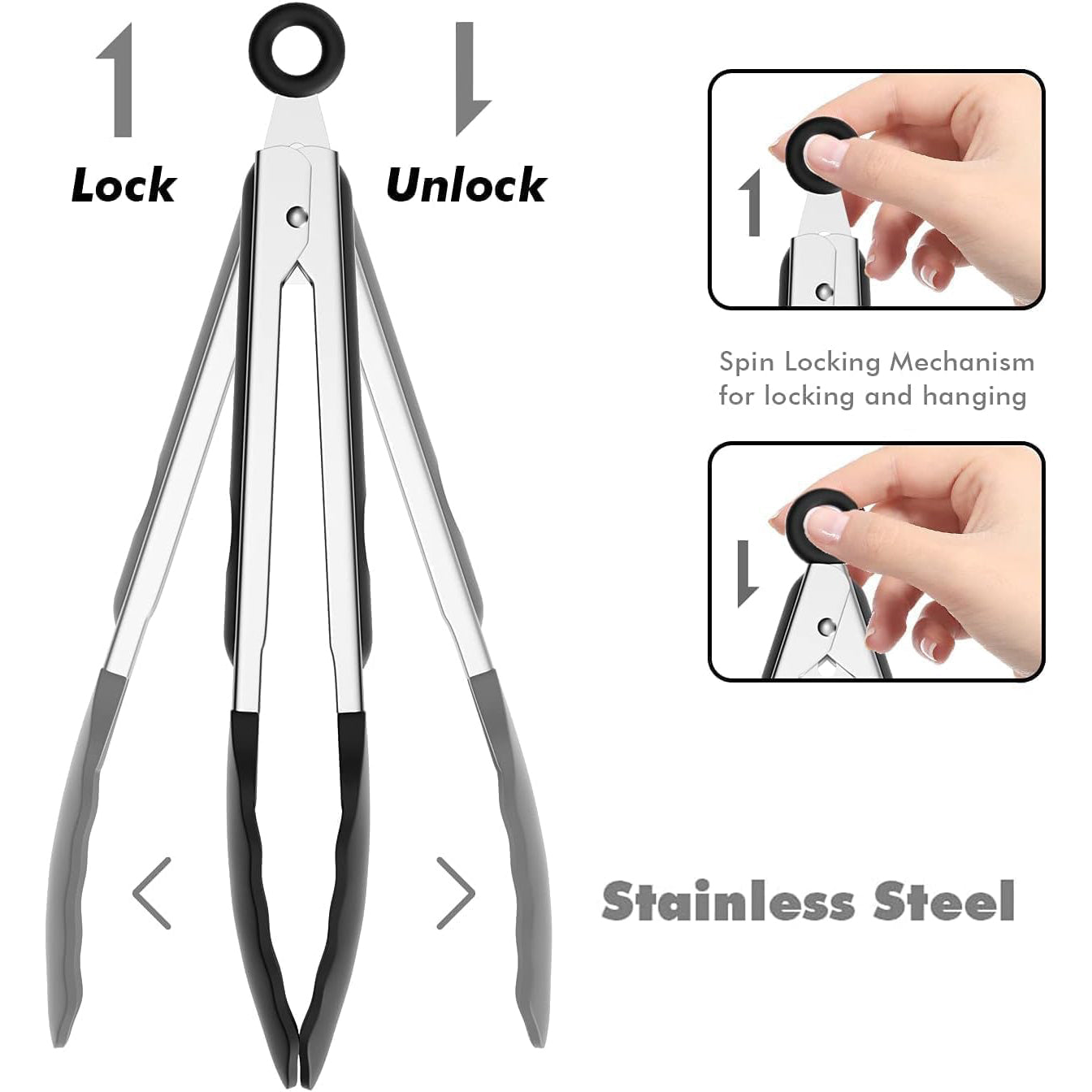 2-Piece Cooking Tongs Set