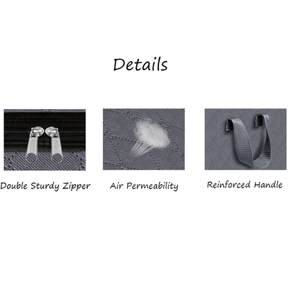 Foldable Thick Fabric Blanket Storage Bags 3 Units 60L / 90L, Gray
