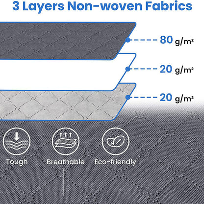 Foldable Thick Fabric Blanket Storage Bags 3 Units 60L / 90L, Gray