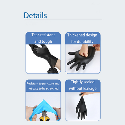 Disposable Nitrile Gloves 2 Pack / Each Pack 100 Units XL / L /M, Black