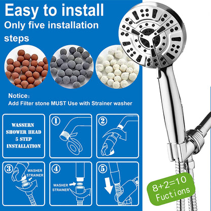 High Pressure 10-mode Handheld Shower Head