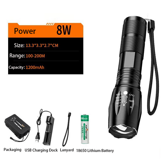 Battery Powered LED Flashlight, Black