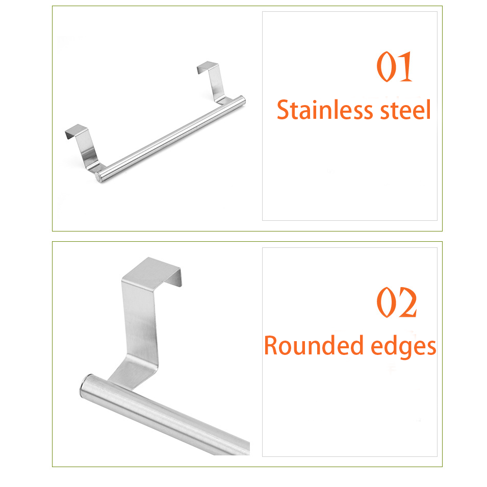 Stainless Steel Over Door Towel Rack Bar Holders