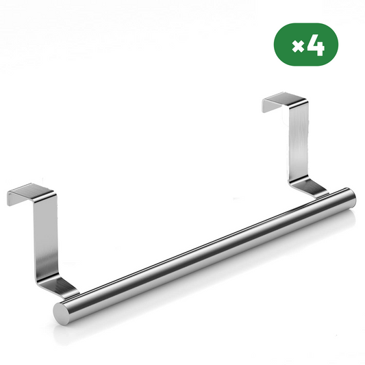Stainless Steel Over Door Towel Rack 4 Units (2 Color Options)