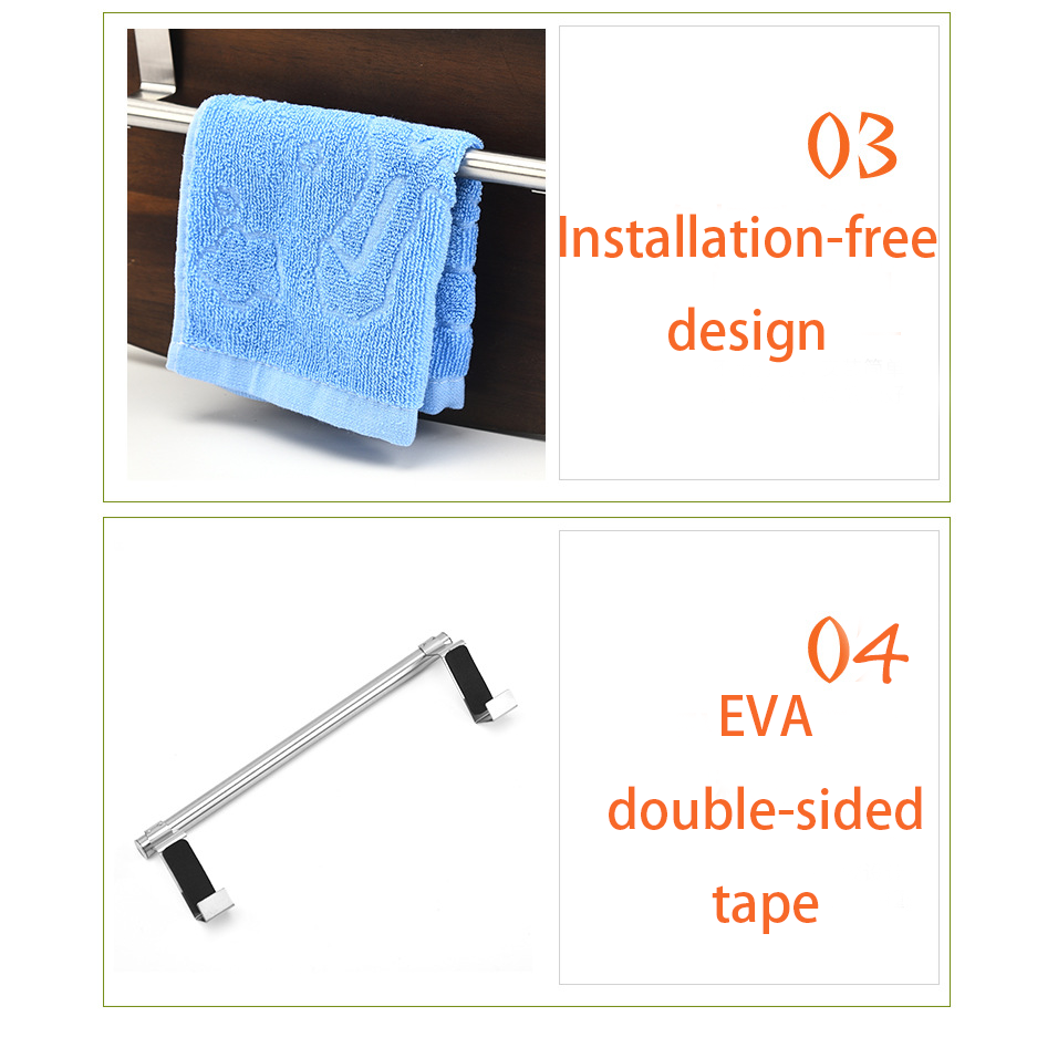 Stainless Steel Over Door Towel Rack Bar Holders