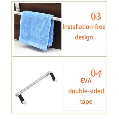 Stainless Steel Over Door Towel Rack 4 Units (2 Color Options)