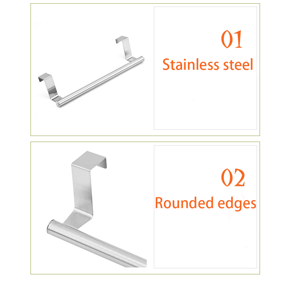 Stainless Steel Over Door Towel Rack 4 Units (2 Color Options)