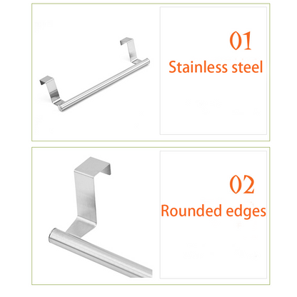 Stainless Steel Over Door Towel Rack 4 Units (2 Color Options)