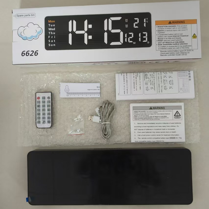 Large Digital Wall Clock with Remote Control 16 Inch (2 Color Options)