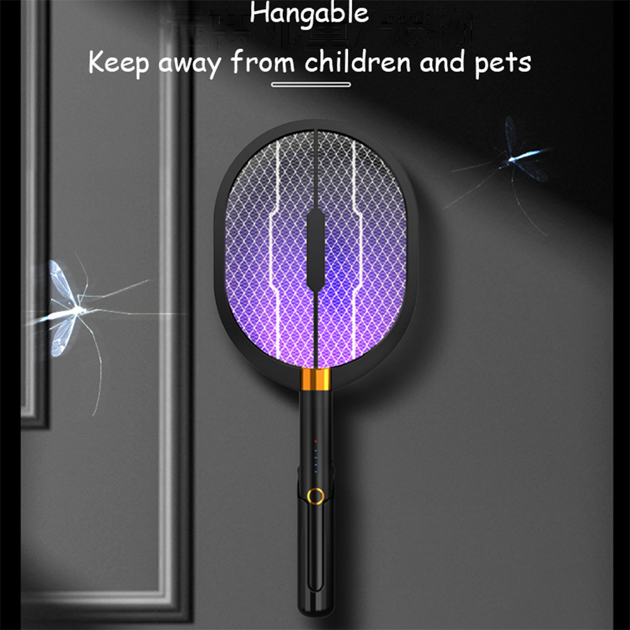 Upgraded electric mosquito swatter, Black