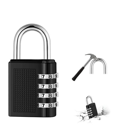 4 Digit Padlock Combination Lock 4 Units, Black