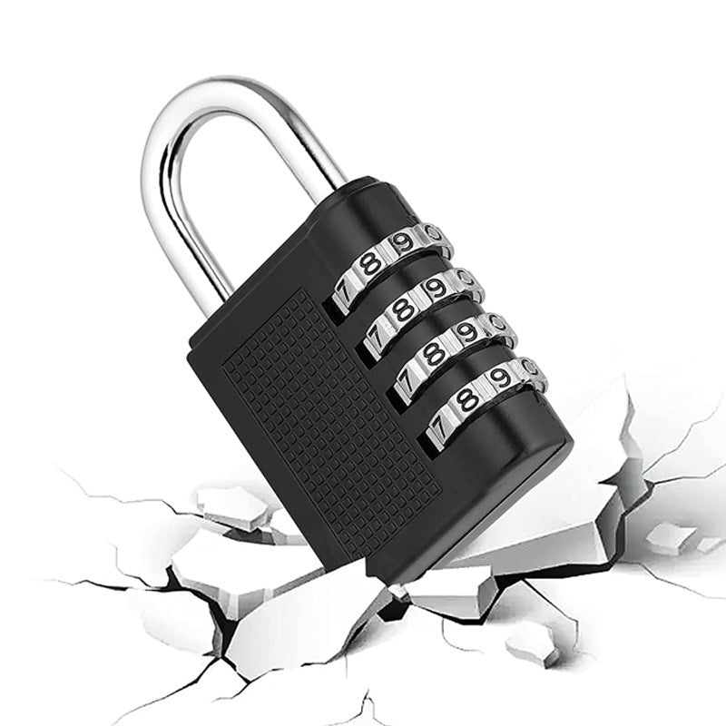 4 Digit Padlock Combination Lock 4 Units, Black