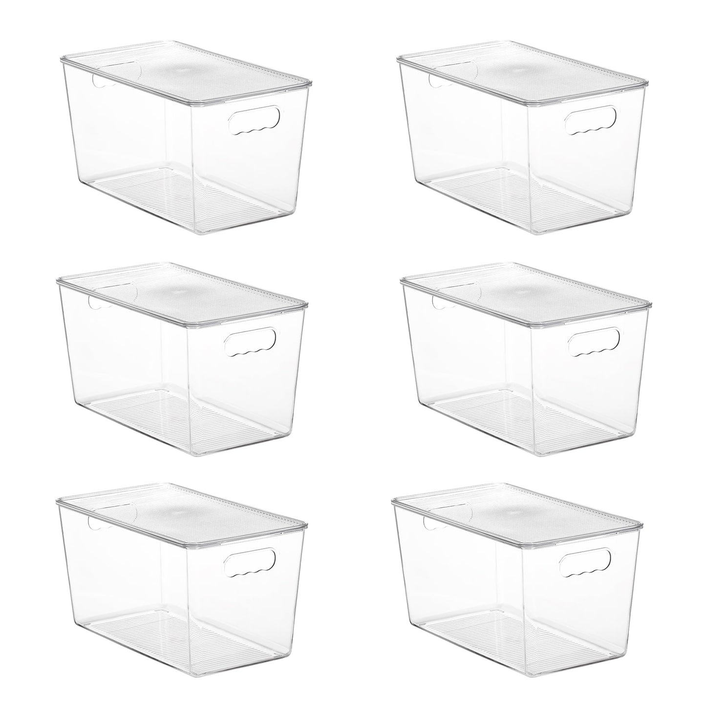 Clear Stackable Storage Bins with Lids 6 Units