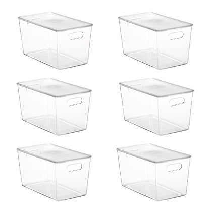 Clear Stackable Storage Bins with Lids 6 Units