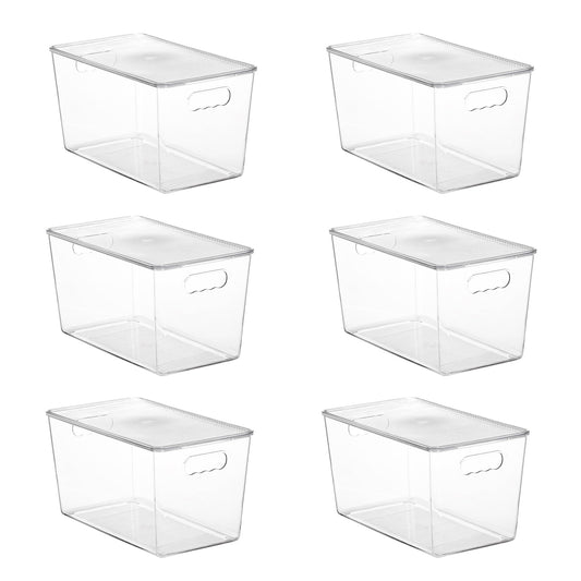 Clear Stackable Storage Bins with Lids 6 Units