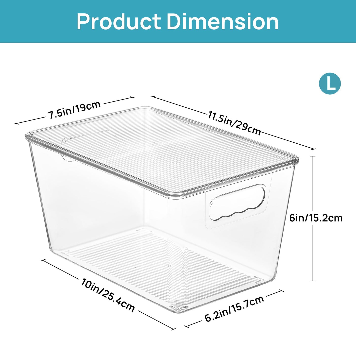 Clear Stackable Storage Bins with Lids 6 Units