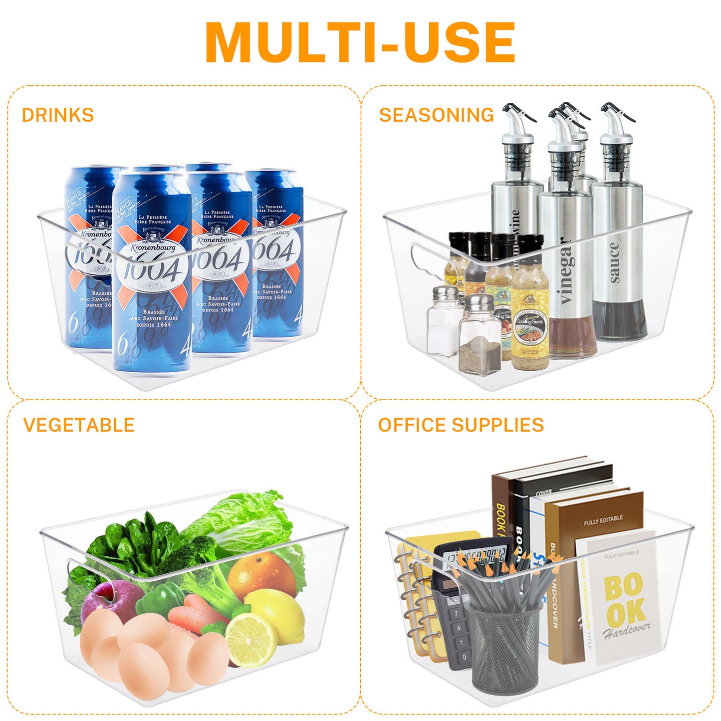 Clear Stackable Storage Bins with Lids 6 Units