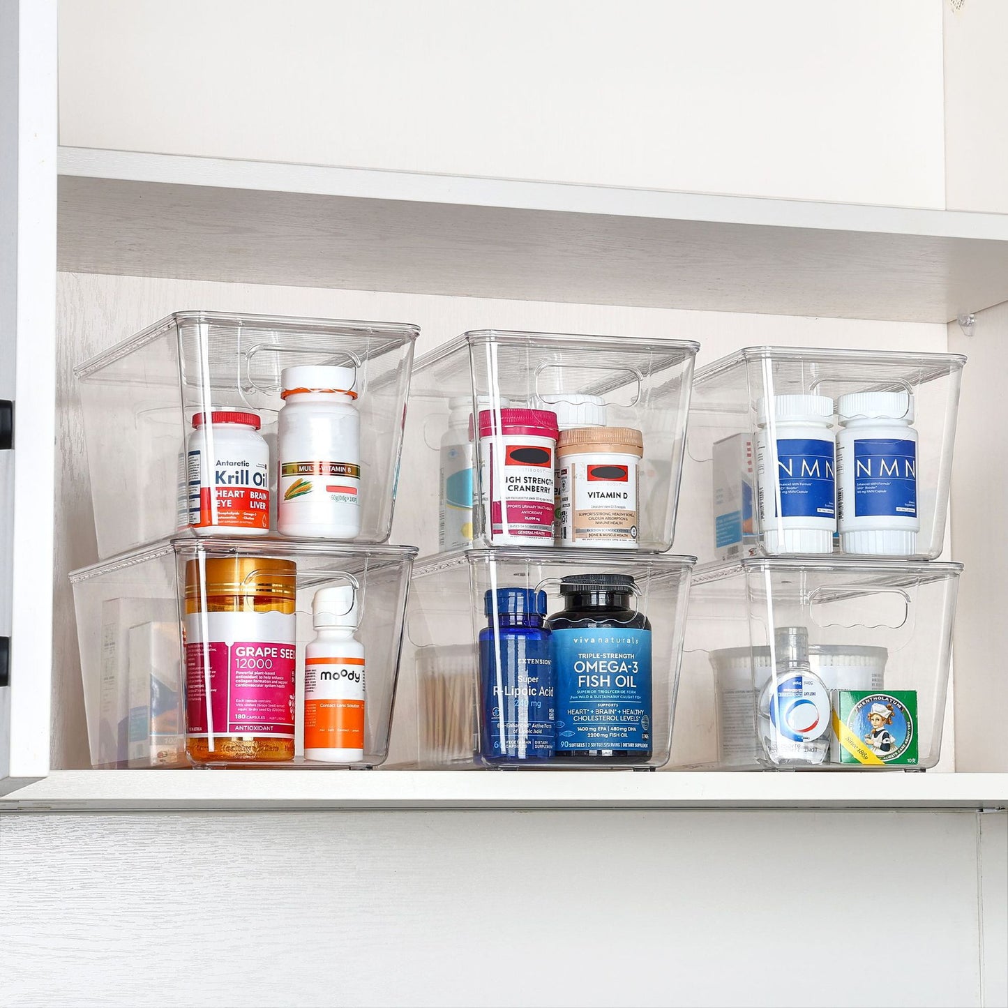 Clear Stackable Storage Bins with Lids 6 Units