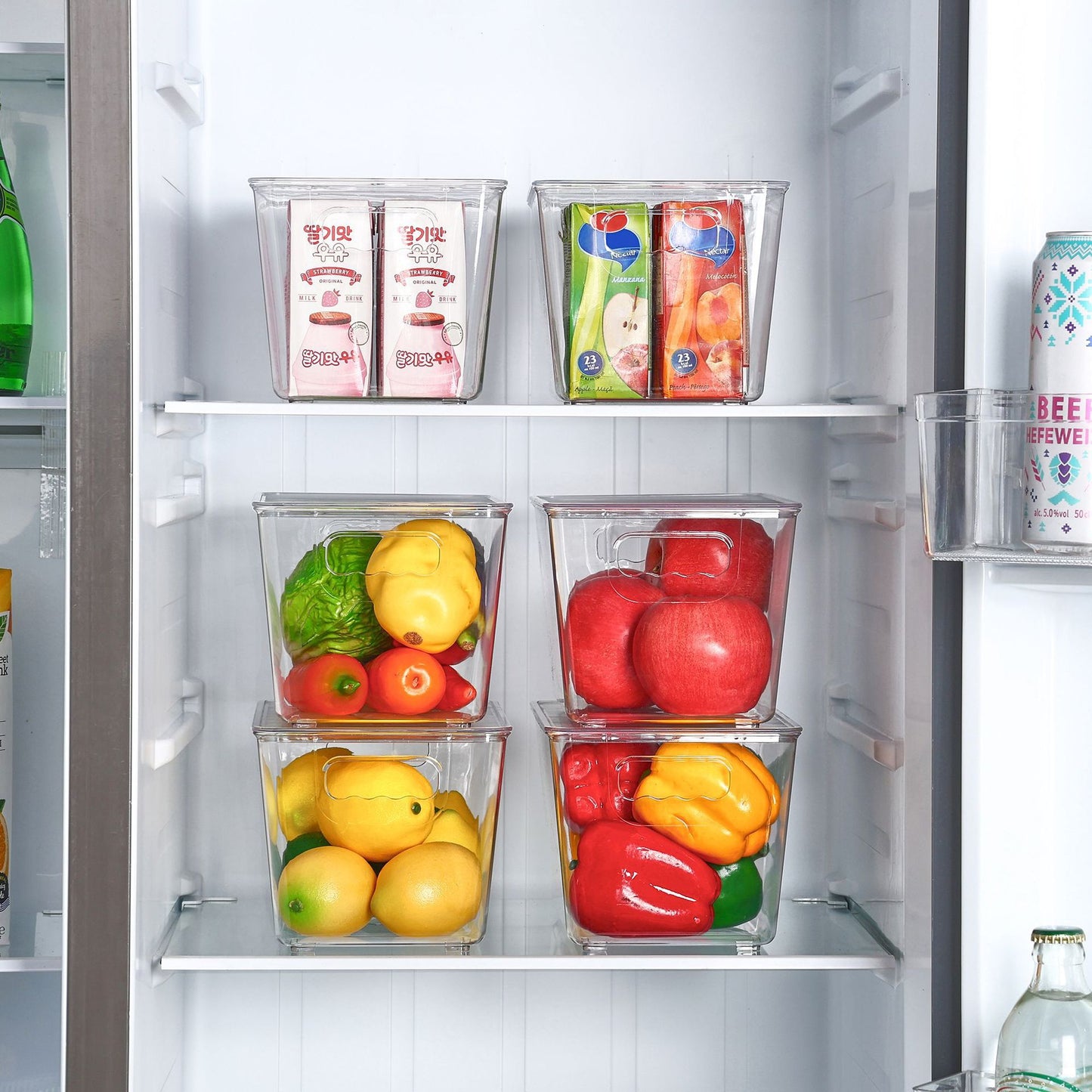 Clear Stackable Storage Bins with Lids 6 Units