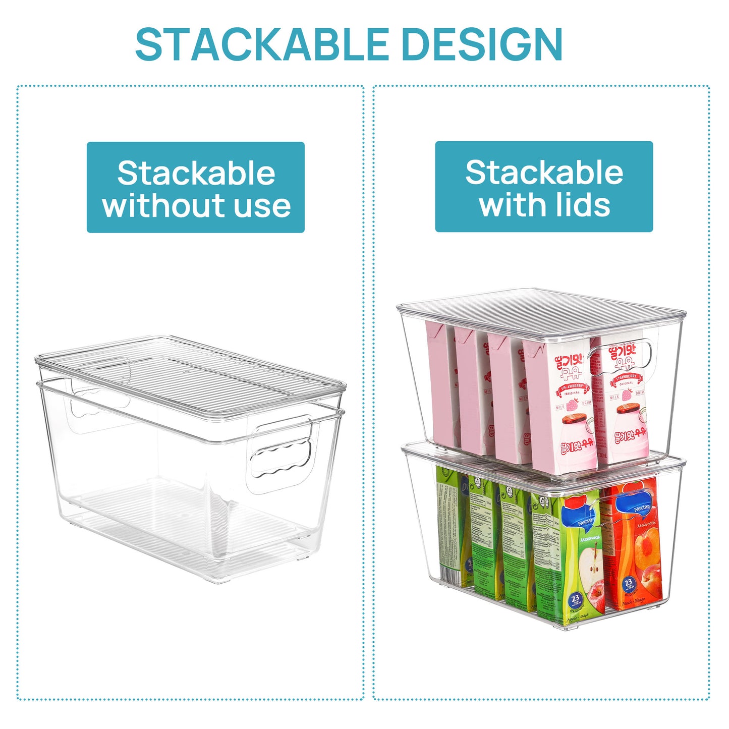 Clear Stackable Storage Bins with Lids 6 Units