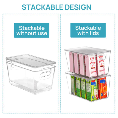 Clear Stackable Storage Bins with Lids 6 Units