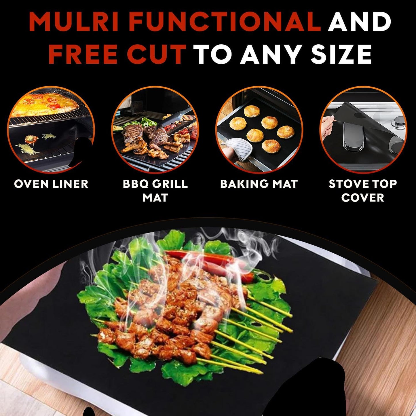 Non-Stick Heavy Duty Oven Liners 5 Units