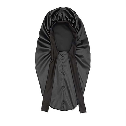Extra Long Satin Bonnet with Tie Band 2 Unites (pink, black)