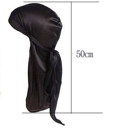 4-Piece Long Tail Doo Rag Adjustable Wide Straps Wave Caps (black, silver, roral blue, red)