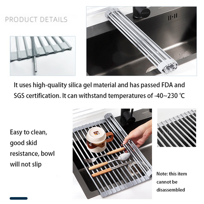 Silicone Wrapped Dish Drying Rack 43x33cm / 52x33cm, Gray
