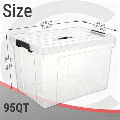 SINGLE PACK, Plastic Storage Boxes with Lids Organizing Container, PP Box for Home Office, Clear