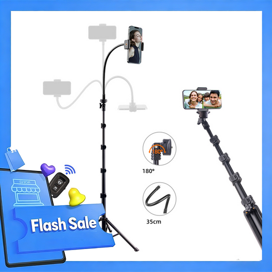 Tall Tripod for Phone with Flexible Gooseneck & Remote 78 Inch