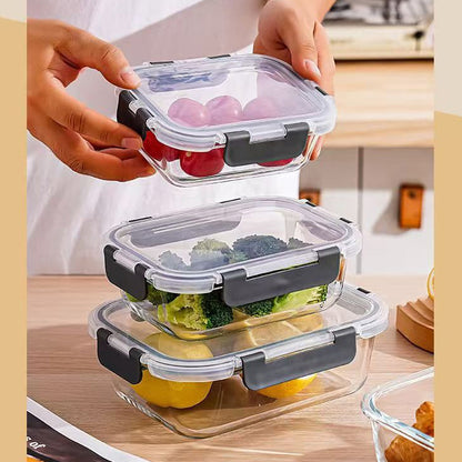 12pc Borosilicate Glass Storage Containers with Lids, Black