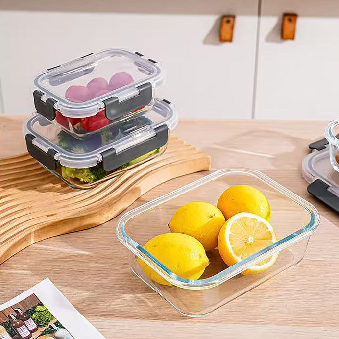 12pc Borosilicate Glass Storage Containers with Lids, Black