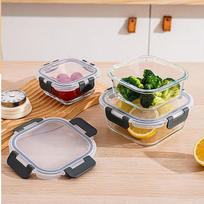 12pc Borosilicate Glass Storage Containers with Lids, Black