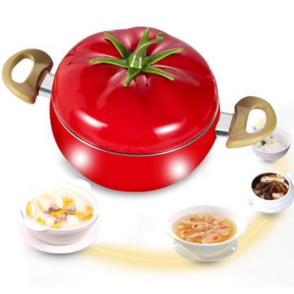 Fruit Vegetable Shaped Stock Pot with Lid, 8 Inch Nonstick Aluminum Alloy Soup Pot, Dual Handle Cookware for Induction & Gas Stove