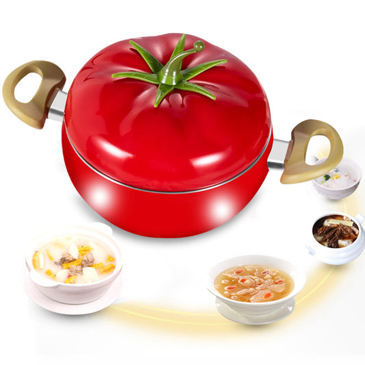 Fruit Vegetable Shaped Stock Pot with Lid, 8 Inch Nonstick Aluminum Alloy Soup Pot, Dual Handle Cookware for Induction & Gas Stove