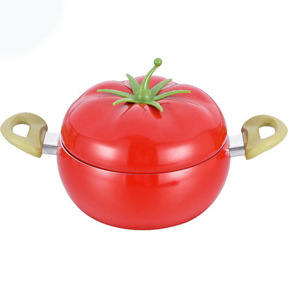 Fruit Vegetable Shaped Stock Pot with Lid, 8 Inch Nonstick Aluminum Alloy Soup Pot, Dual Handle Cookware for Induction & Gas Stove