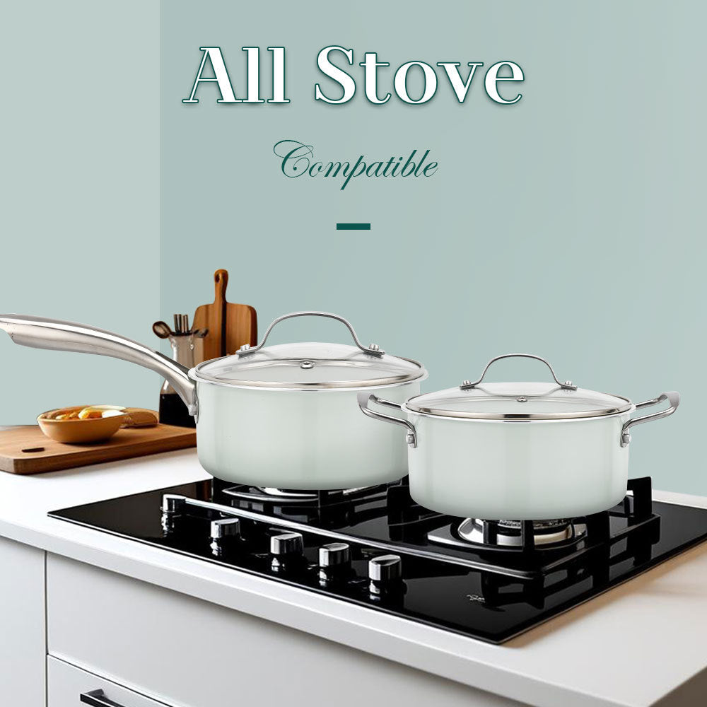 7-piece Ceramic Cookware Sets, Blue