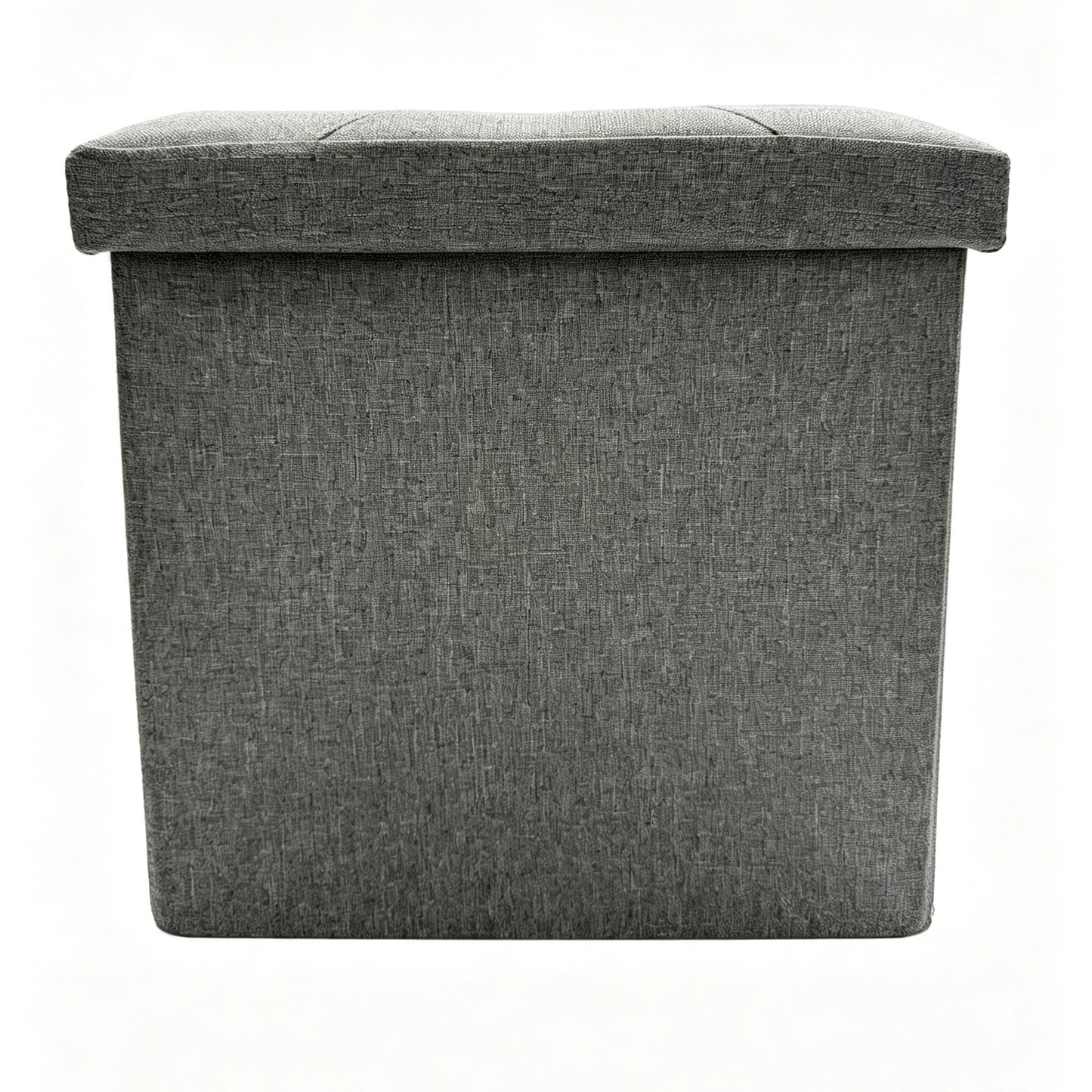 15" Gray Foldable Ottoman Storage Fabric Box