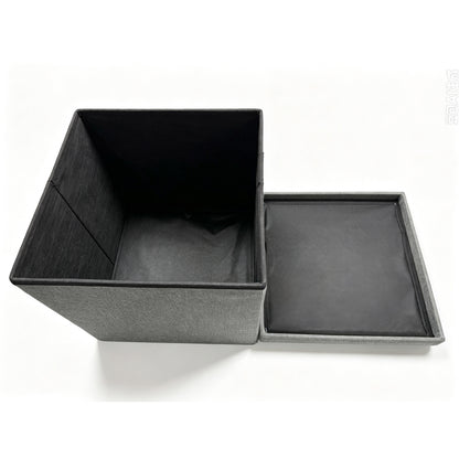 15" Gray Foldable Ottoman Storage Fabric Box