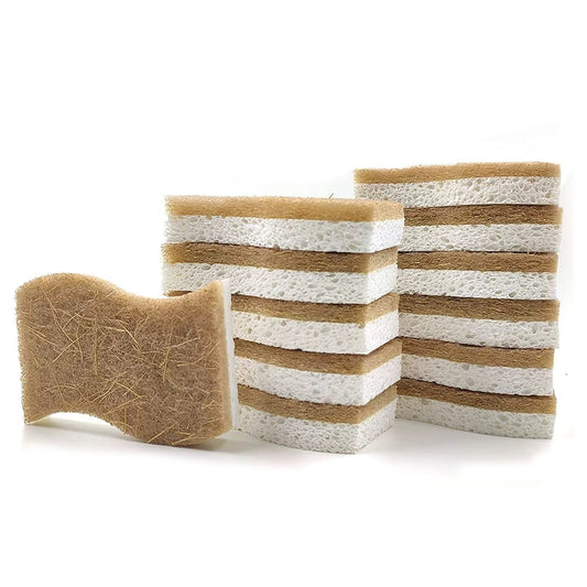 Biodegradable Compostable Cellulose and Coconut Scrubber Sponge 12 Units