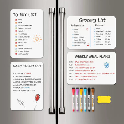 4-Piece Magnetic Dry Erase Board Sheet for Fridge