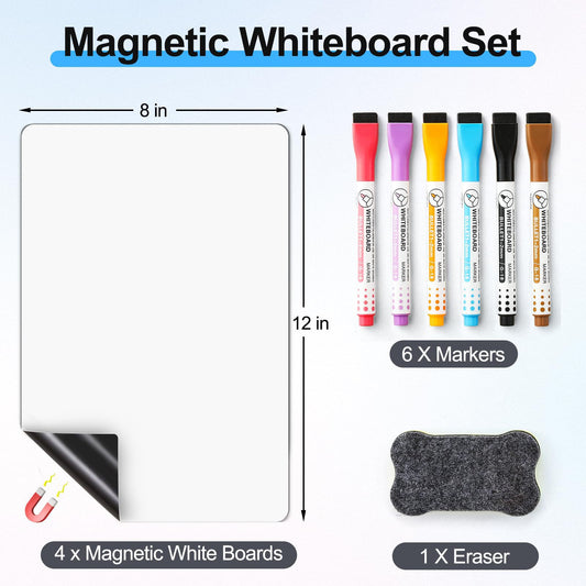 4-Piece Magnetic Dry Erase Board Sheet for Fridge