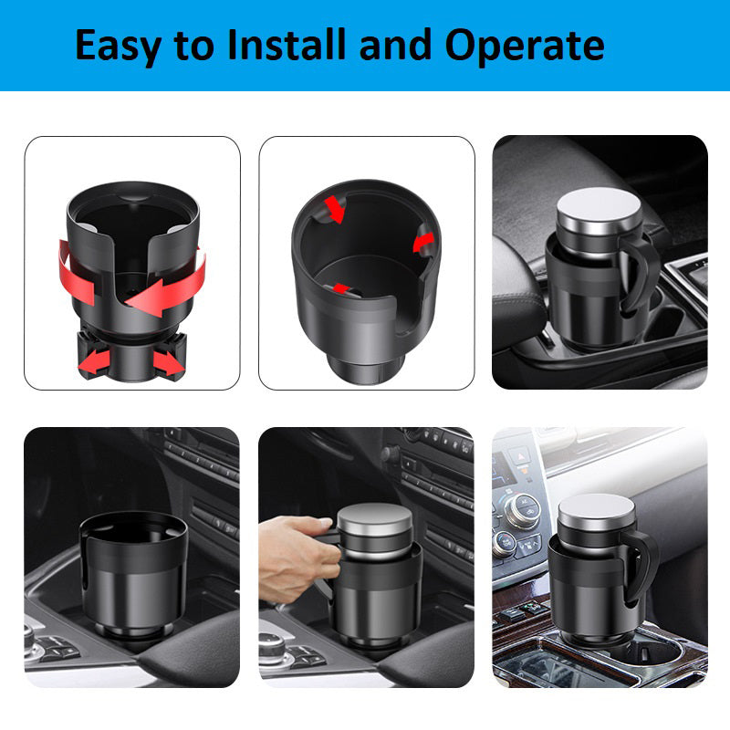 Car Cup Holder Expander Fits Bottles in 3"-3.9" / 16-40oz