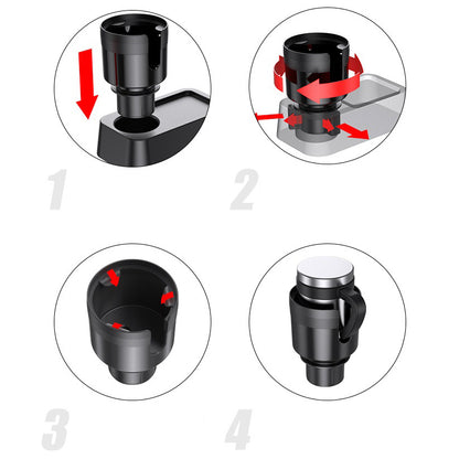 Car Cup Holder Expander Fits Bottles in 3"-3.9" / 16-40oz