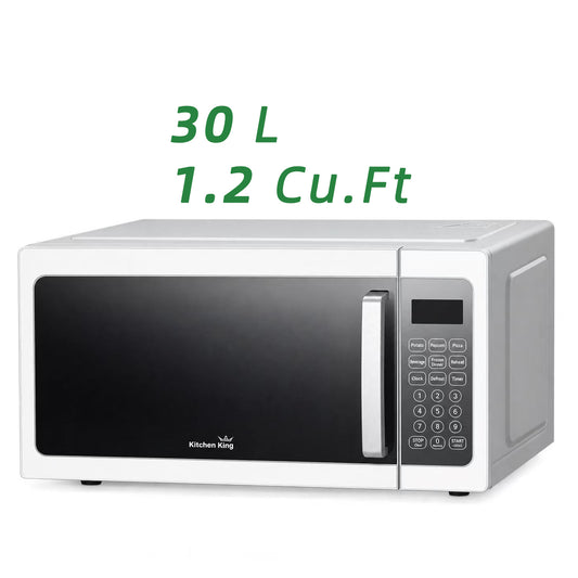 1.2 Cu. Ft / 30L large capacity, Microwave Oven, 1000W Silver
