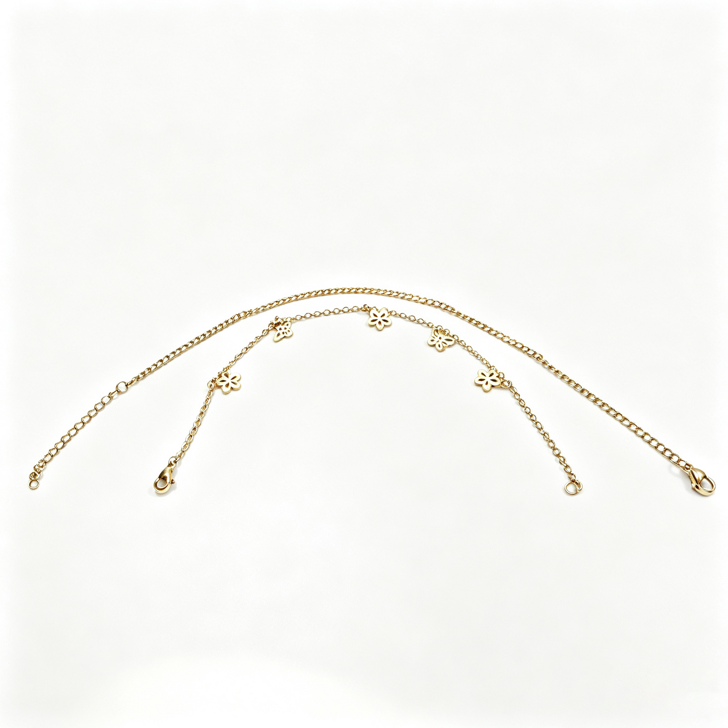 Butterfly & Flower Charm Anklet for Women